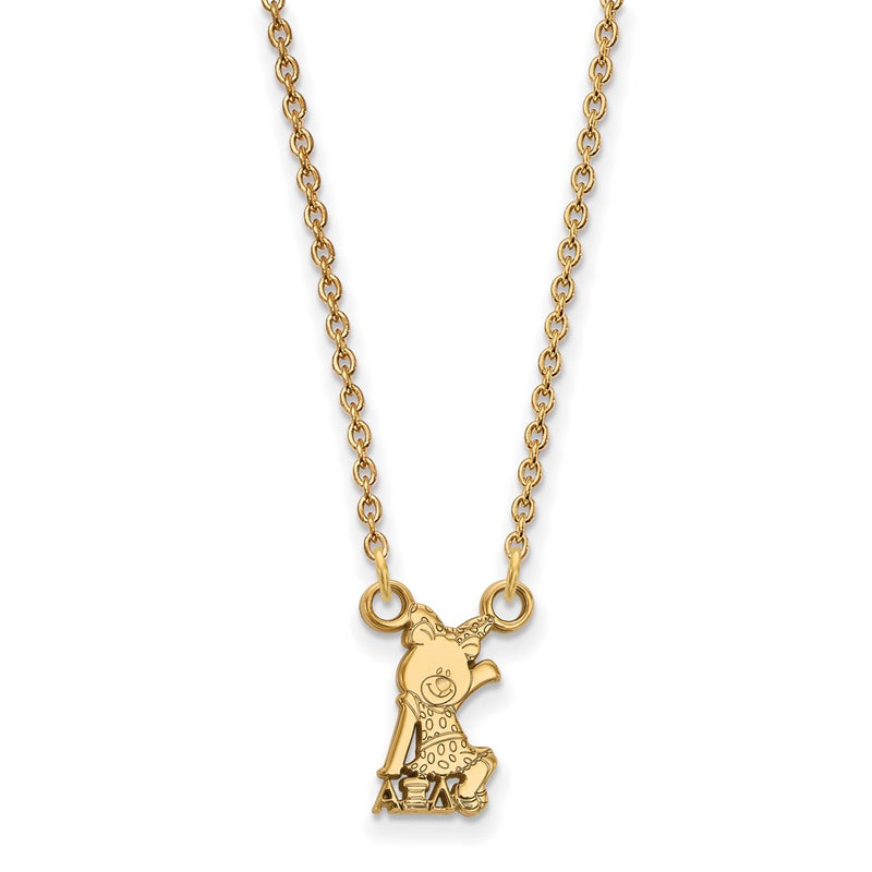 Gold Plated Sterling Silver Logoart Alpha Xi Delta Sorority Symbol Extra Small Pendant 18 Inch Necklace