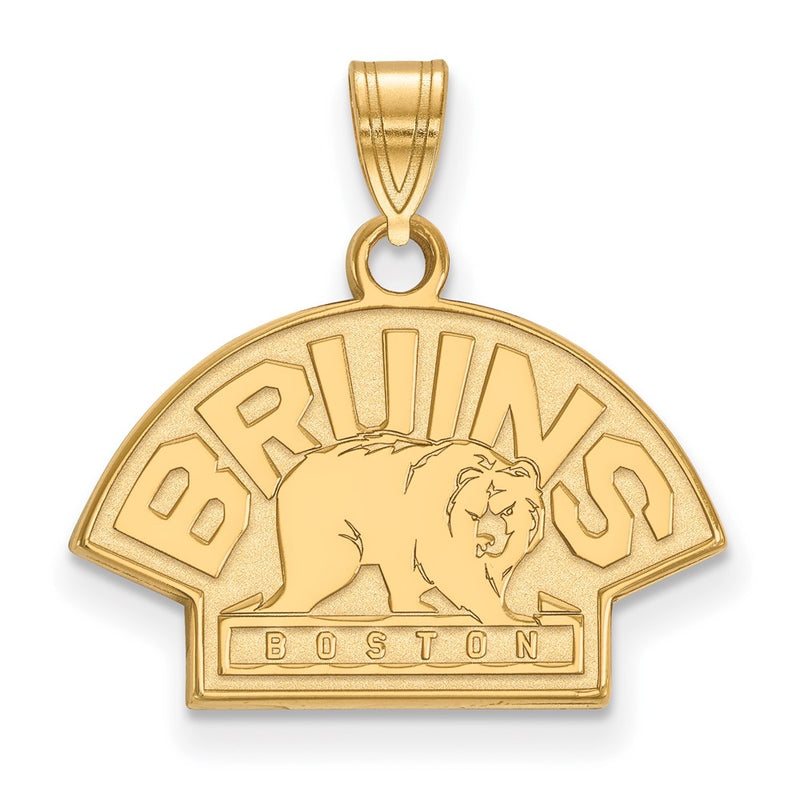 Gold Plated Sterling Silver Nhl Logoart Boston Bruins Small Pendant