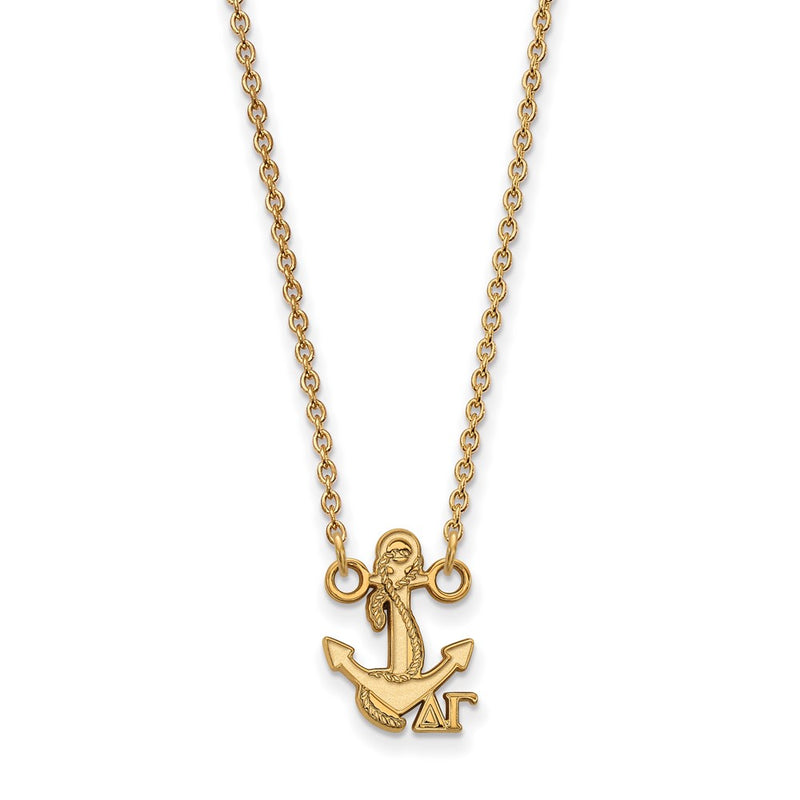 Gold Plated Sterling Silver Logoart Delta Gamma Sorority Symbol Extra Small Pendant 18 Inch Necklace