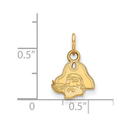 14K Yellow Gold Logoart East Carolina University Pirate Extra Small Pendant