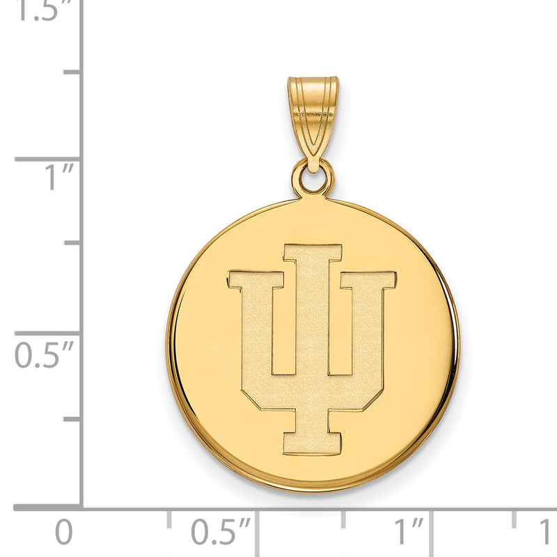 10K Yellow Gold Logoart Indiana University I U Large Disc Pendant