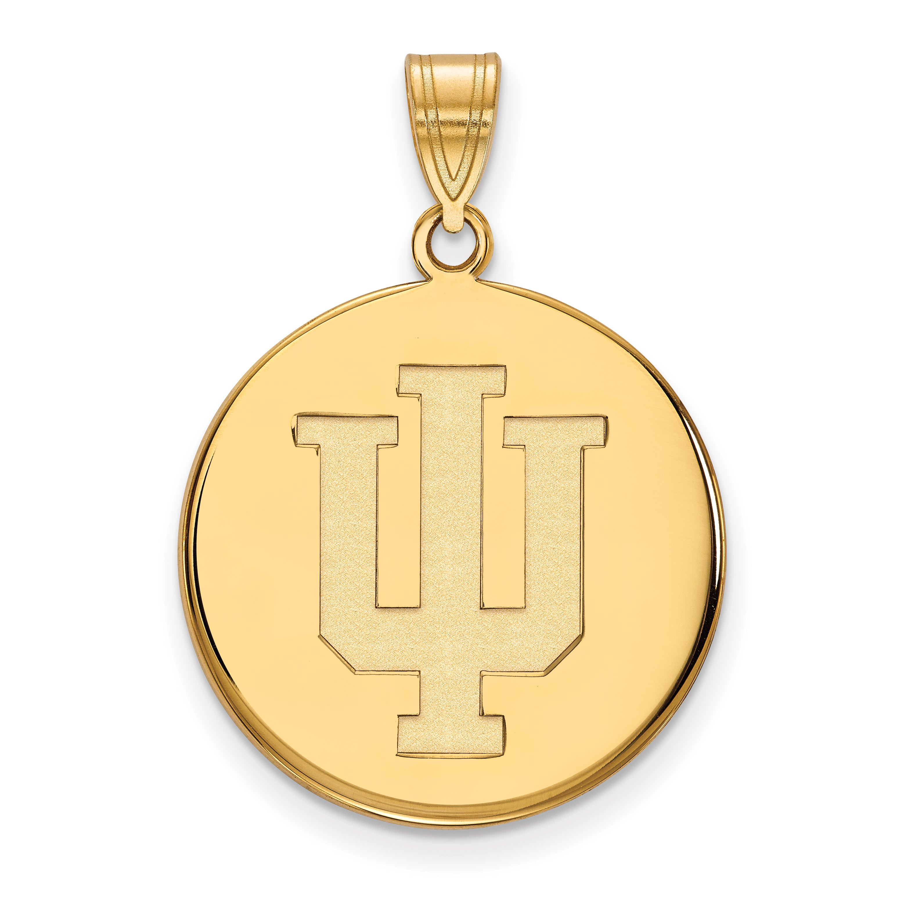 10K Yellow Gold Logoart Indiana University I U Large Disc Pendant