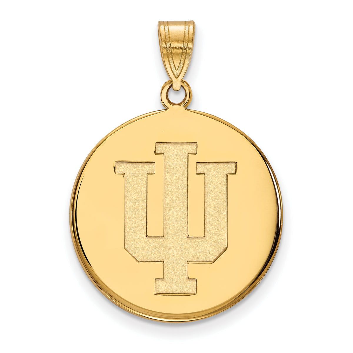 10K Yellow Gold Logoart Indiana University I U Large Disc Pendant