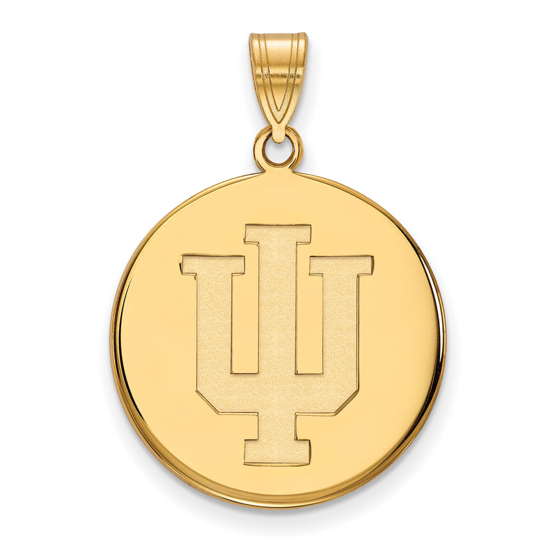 10K Yellow Gold Logoart Indiana University I U Large Disc Pendant