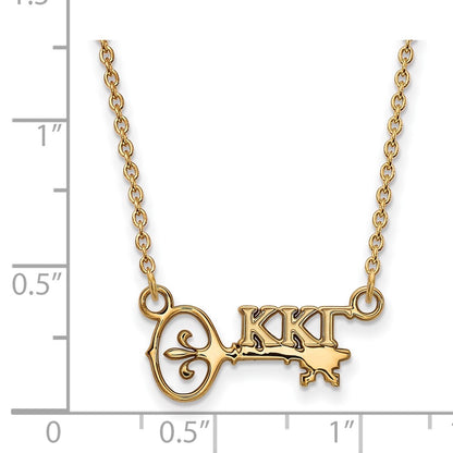 Gold Plated Sterling Silver Logoart Kappa Gamma Sorority Symbol Extra Small Pendant 18 Inch Necklace