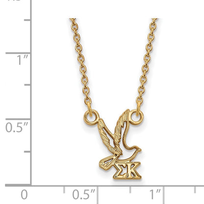 Gold Plated Sterling Silver Logoart Sigma Kappa Sorority Symbol Extra Small Pendant 18 Inch Necklace