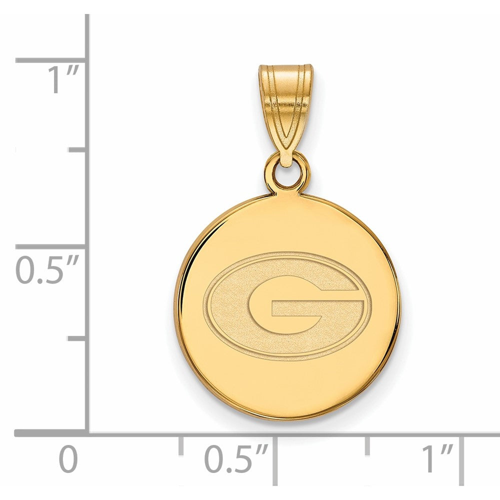 14K Yellow Gold Logoart University Of Georgia Letter G Medium Disc Pendant