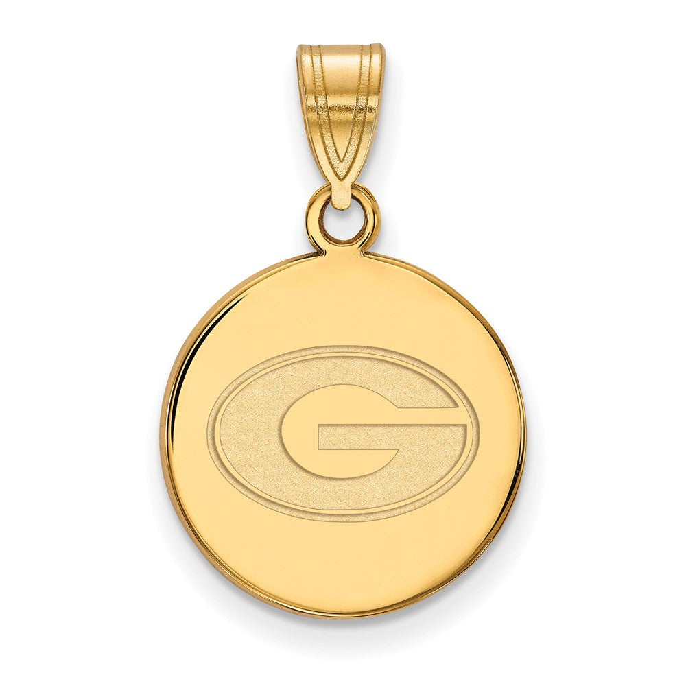 Gold Plated Sterling Silver Logoart University Of Georgia Letter G Medium Disc Pendant