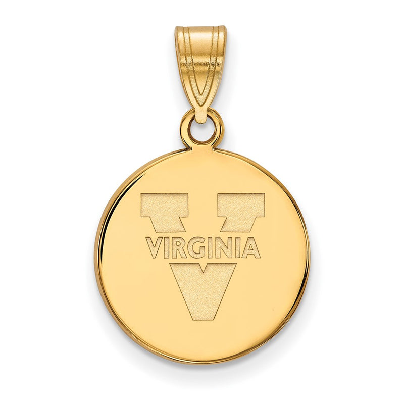 10K Yellow Gold Logoart University Of Virginia Medium Disc Pendant