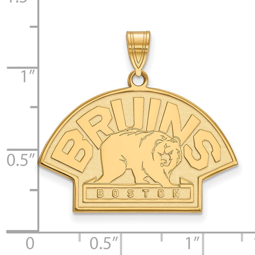 Gold Plated Sterling Silver Nhl Logoart Boston Bruins Large Pendant