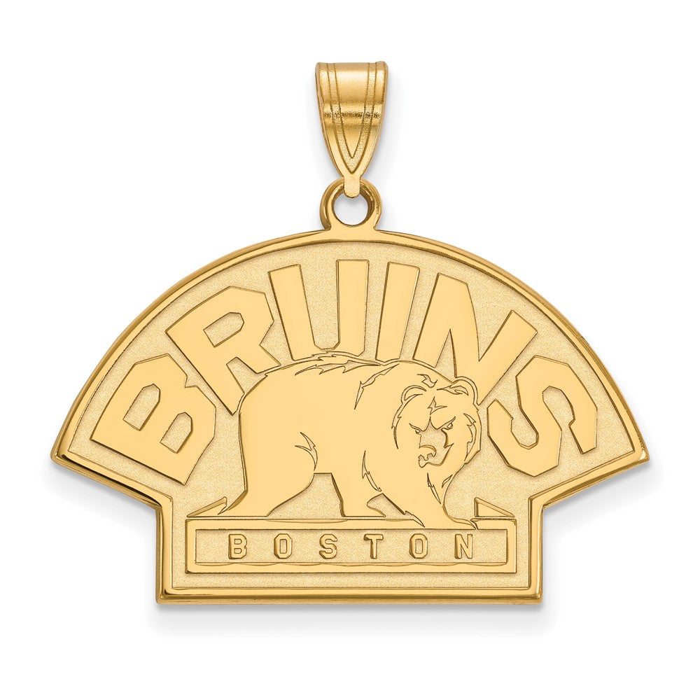 Gold Plated Sterling Silver Nhl Logoart Boston Bruins Large Pendant