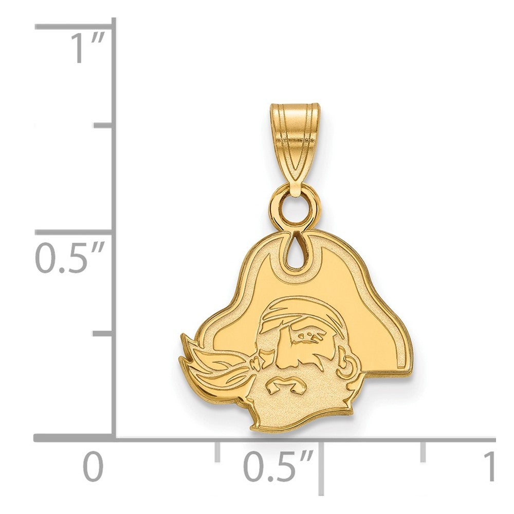 Gold Plated Sterling Silver Logoart East Carolina University Pirate Small Pendant