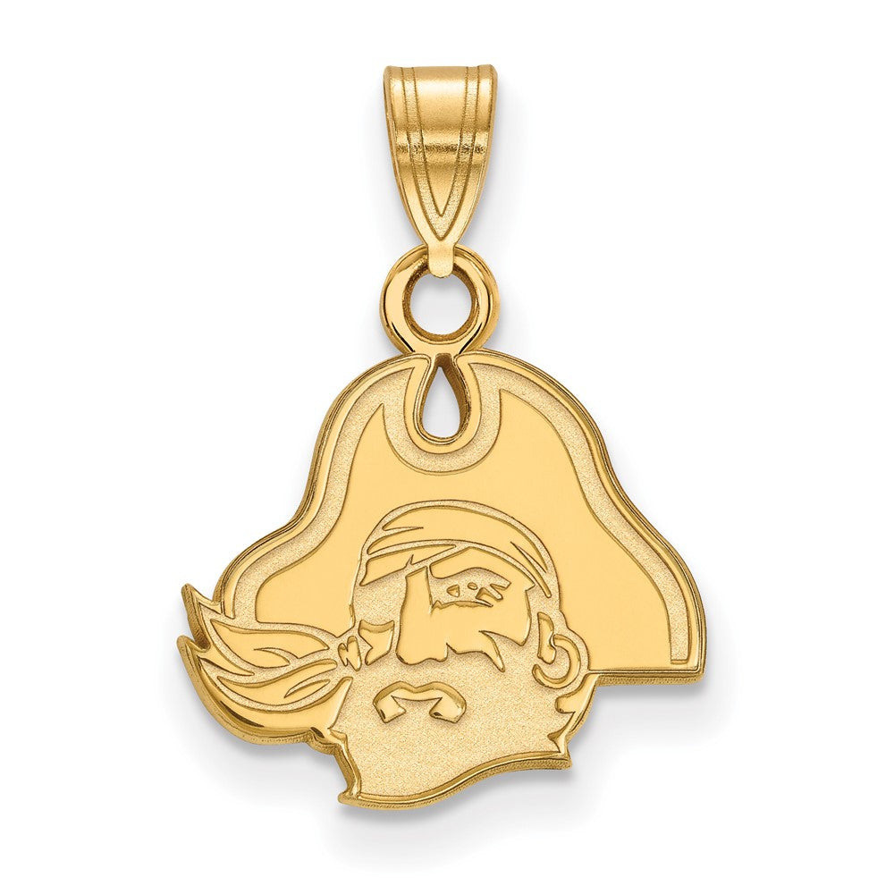 10K Yellow Gold Logoart East Carolina University Pirate Small Pendant