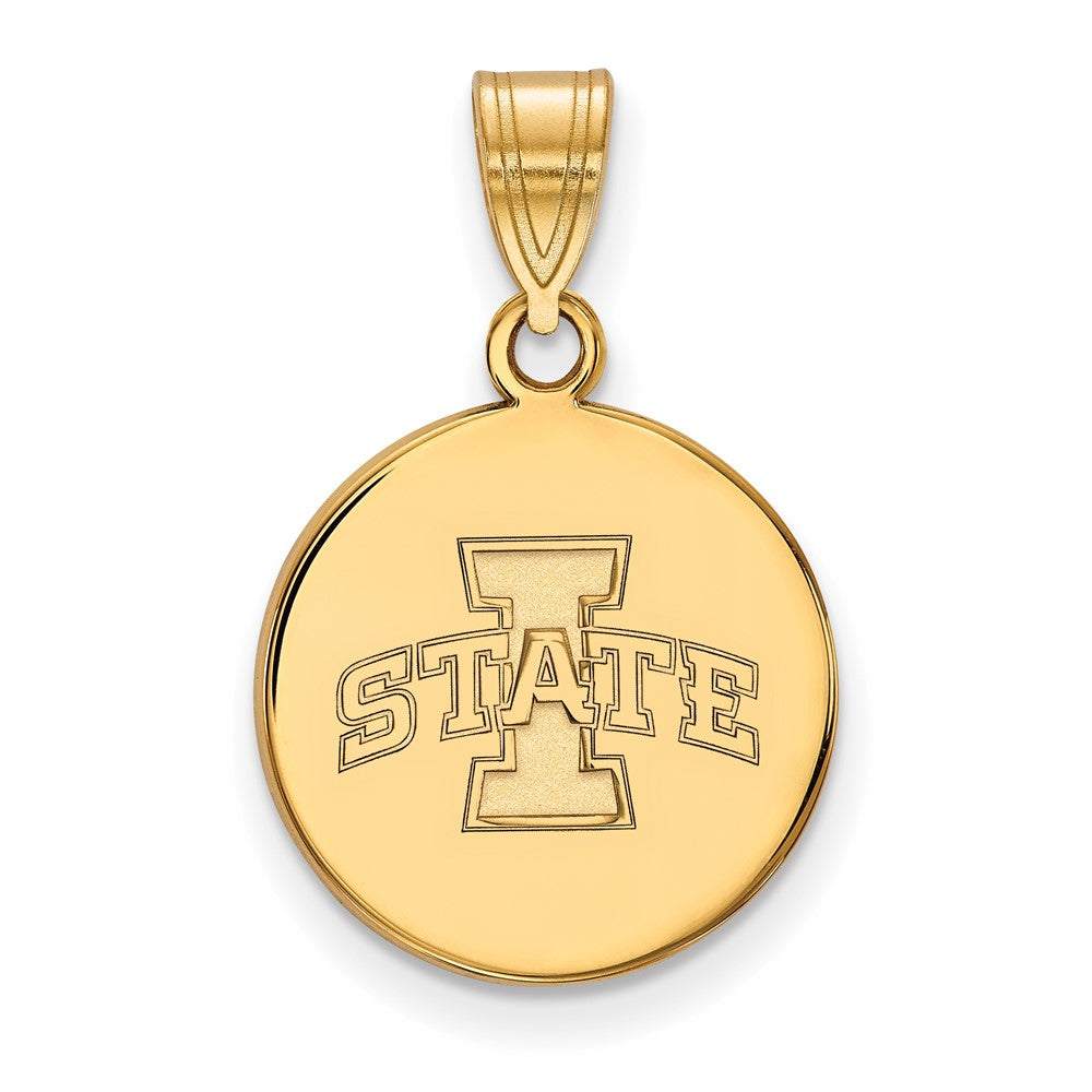 14K Yellow Gold Logoart Iowa State University Medium Disc Pendant