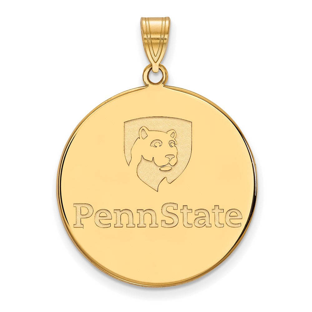 14K Yellow Gold Logoart Penn State University Extra Large Disc Pendant