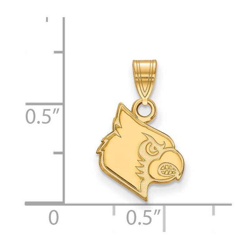 10K Yellow Gold Logoart University Of Louisville Cardinal Small Pendant