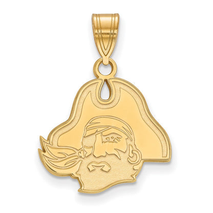 14K Yellow Gold Logoart East Carolina University Pirate Medium Pendant