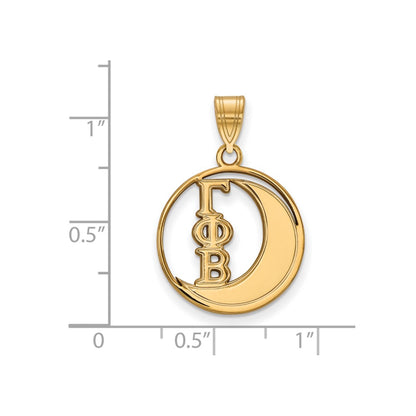 Gold Plated Sterling Silver Logoart Gamma Phi Beta Sorority Symbol Medium Circle Pendant