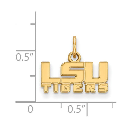 14K Yellow Gold Logoart Louisiana State University L S U Tigers Extra Small Pendant