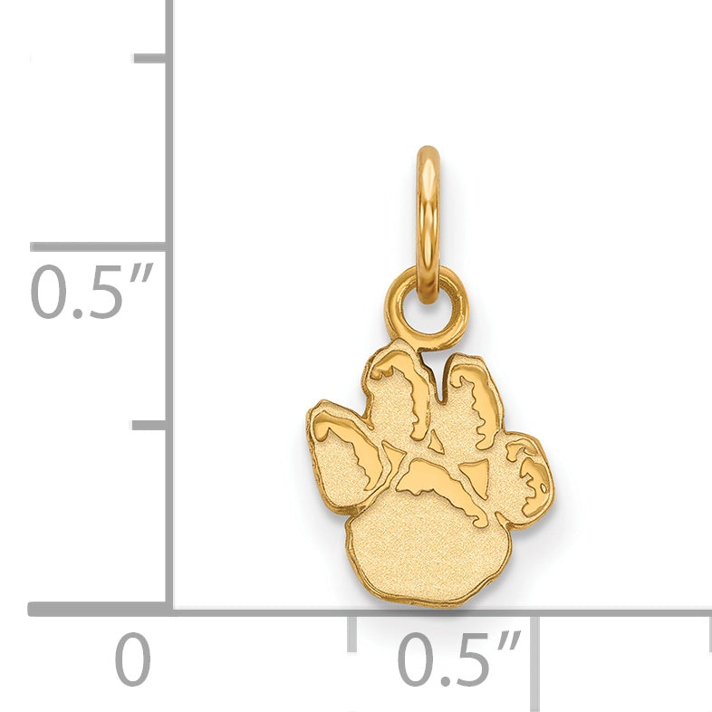 10K Yellow Gold Logoart University Of Pittsburgh Panther Paw Extra Small Pendant