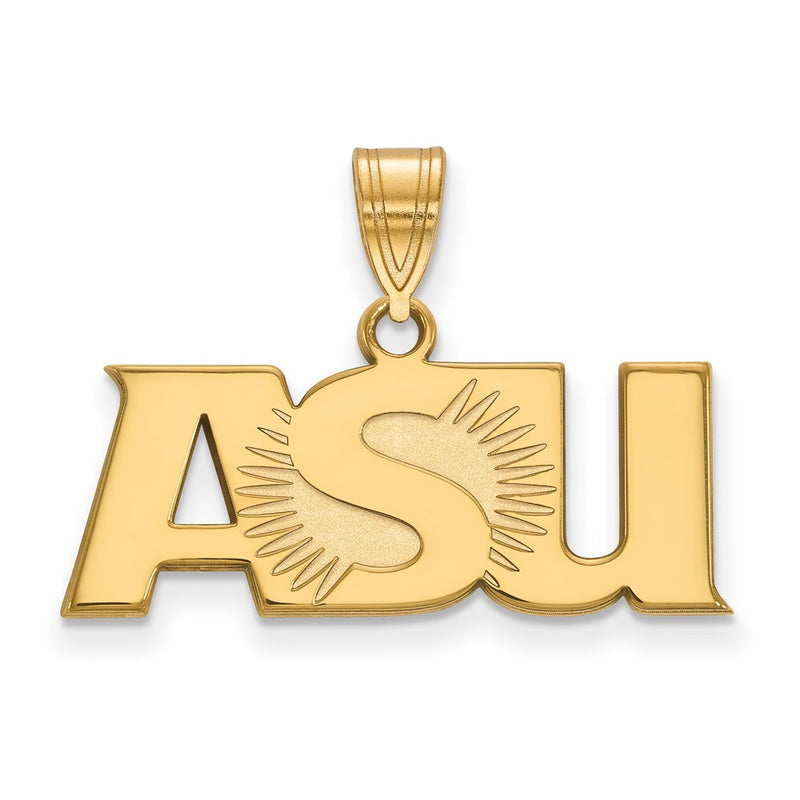 Gold Plated Sterling Silver Logoart Arizona State University A S U Large Pendant