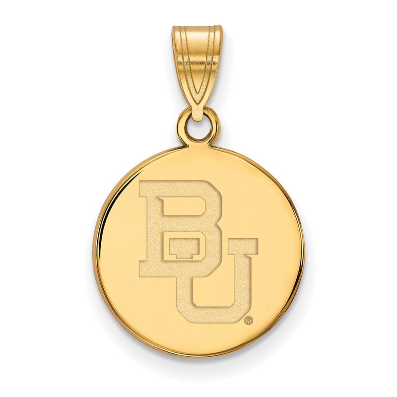 14K Yellow Gold Logoart Baylor University Bears Medium Disc Pendant