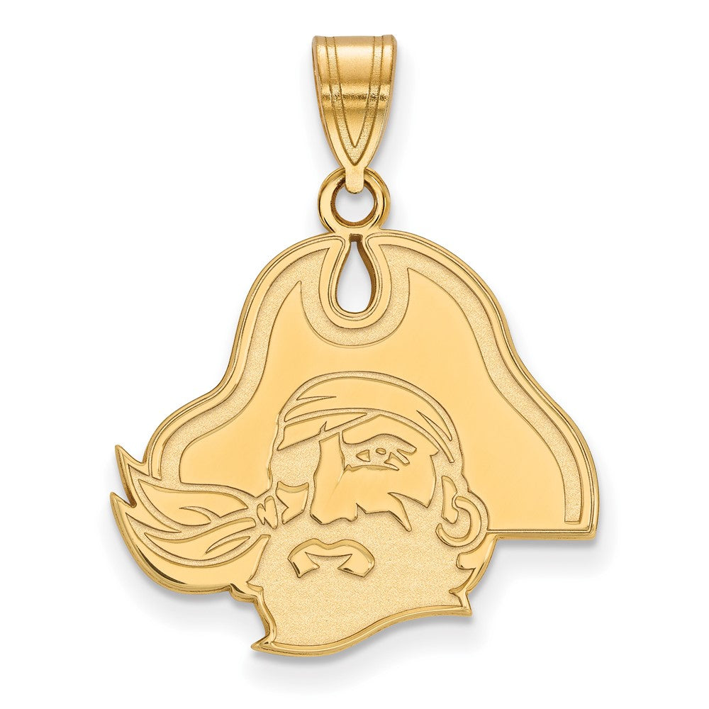 14K Yellow Gold Logoart East Carolina University Pirate Large Pendant