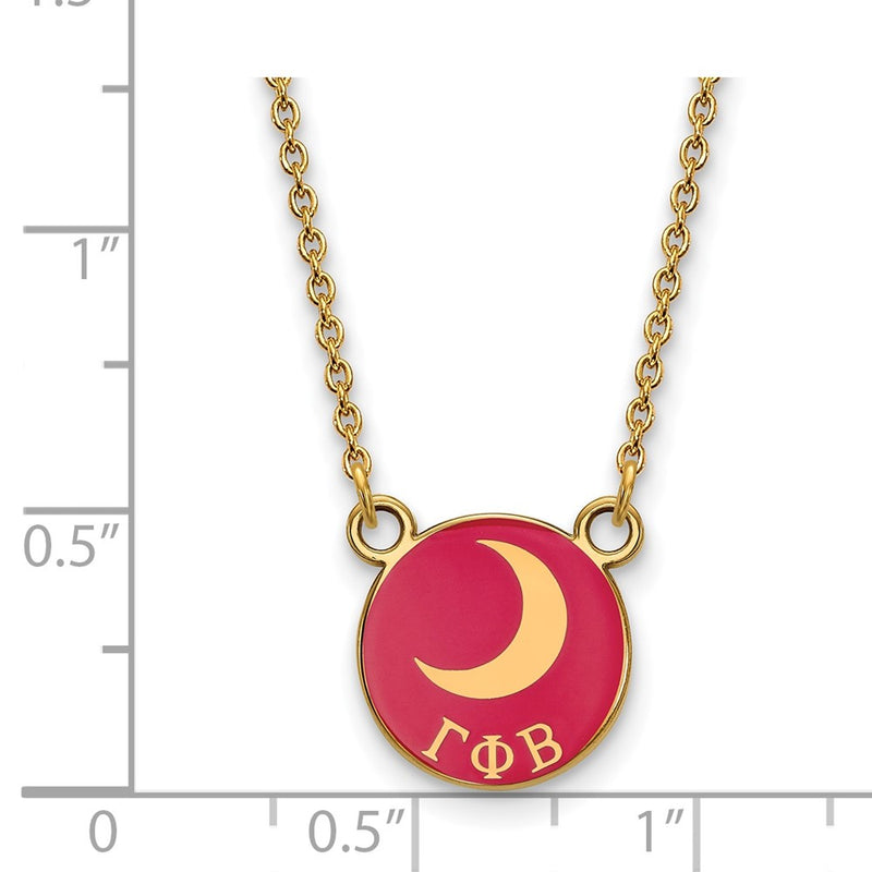 Gold Plated Sterling Silver Logoart Gamma Phi Beta Sorority Symbol Small Color Enamel Pendant 18 Inch Necklace