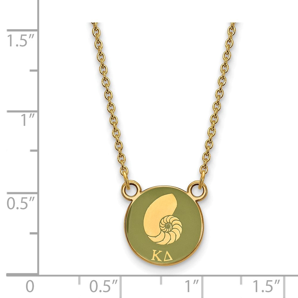 Gold Plated Sterling Silver Logoart Kappa Delta Sorority Symbol Small Color Enamel Pendant 18 Inch Necklace
