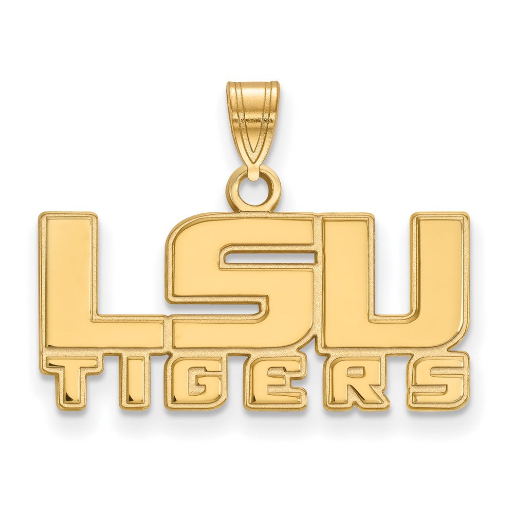 10K Yellow Gold Logoart Louisiana State University L S U Tigers Small Pendant