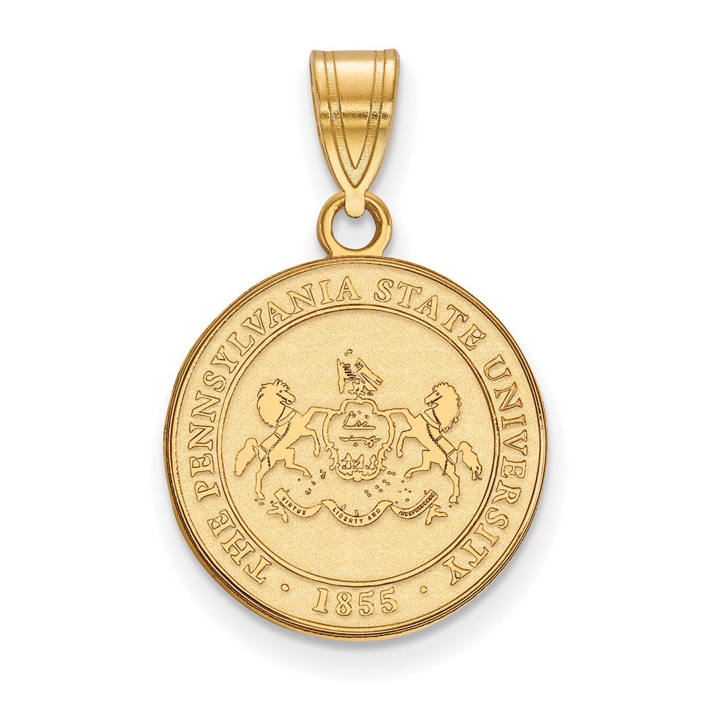 Gold Plated Sterling Silver Logoart Penn State University Medium Crest Pendant
