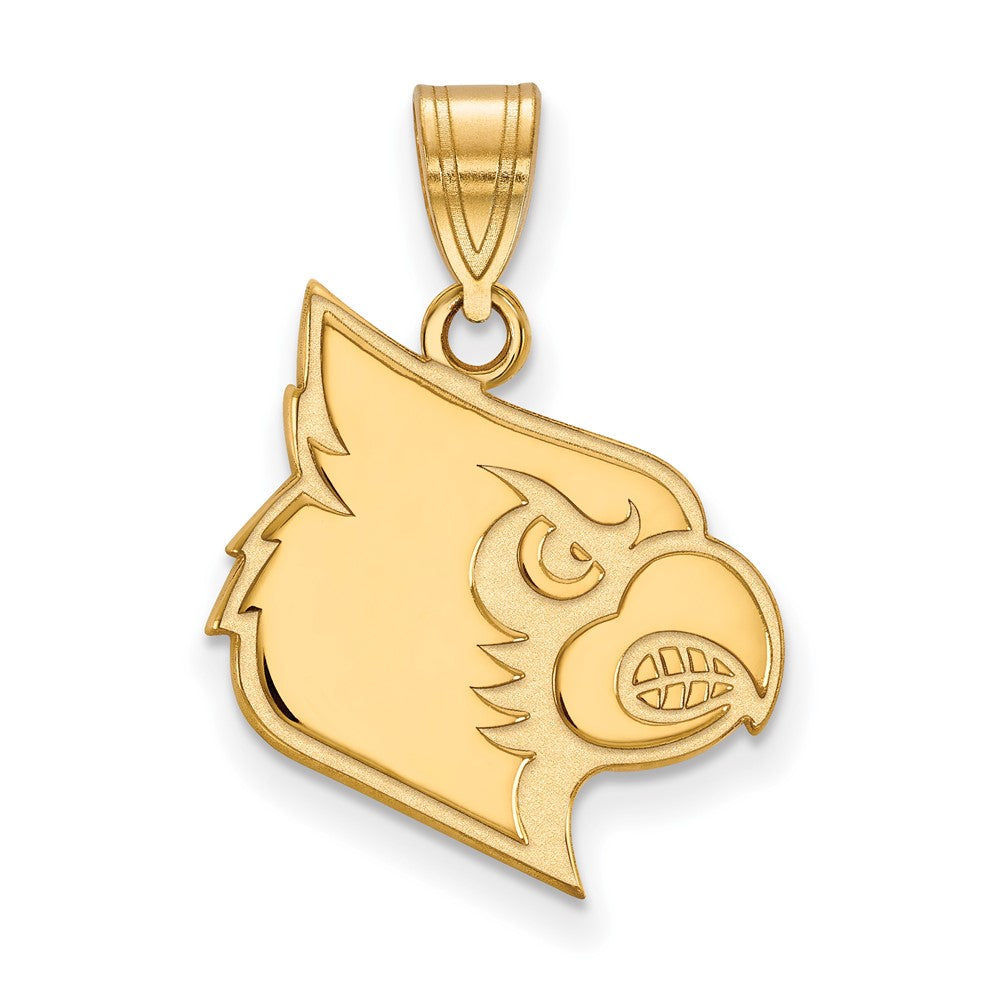 Gold Plated Sterling Silver Logoart University Of Louisville Cardinal Large Pendant