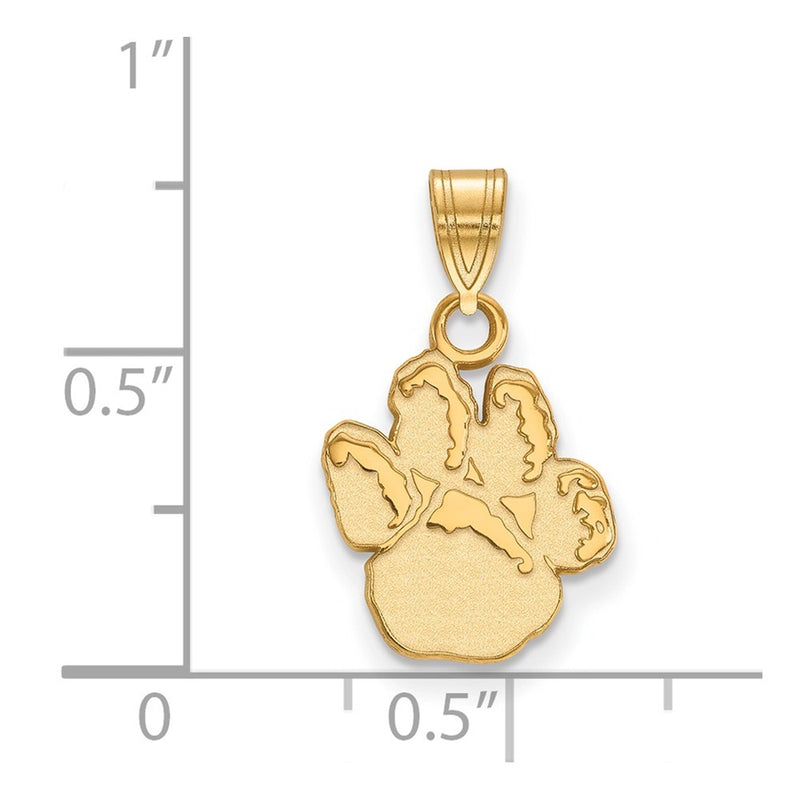14K Yellow Gold Logoart University Of Pittsburgh Panther Paw Small Pendant