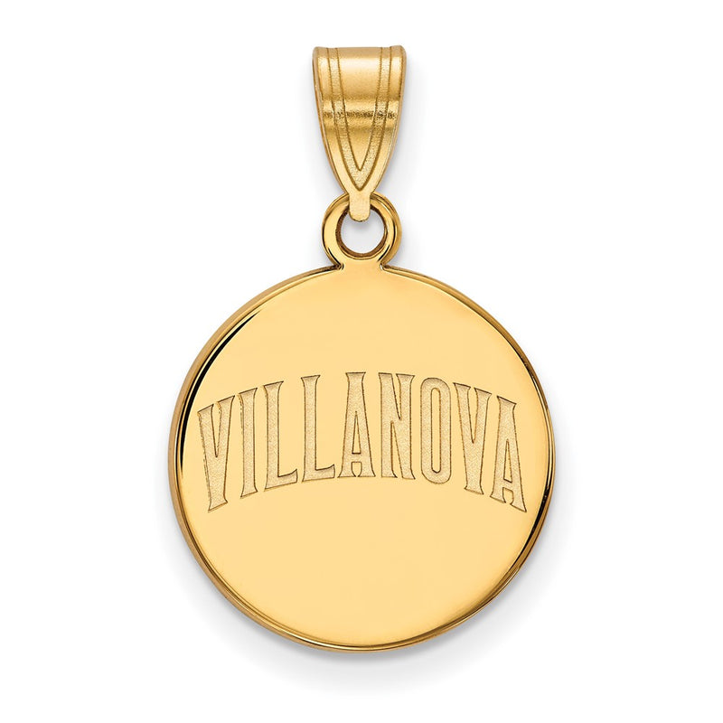 Gold Plated Sterling Silver Logoart Villanova University Medium Disc Pendant