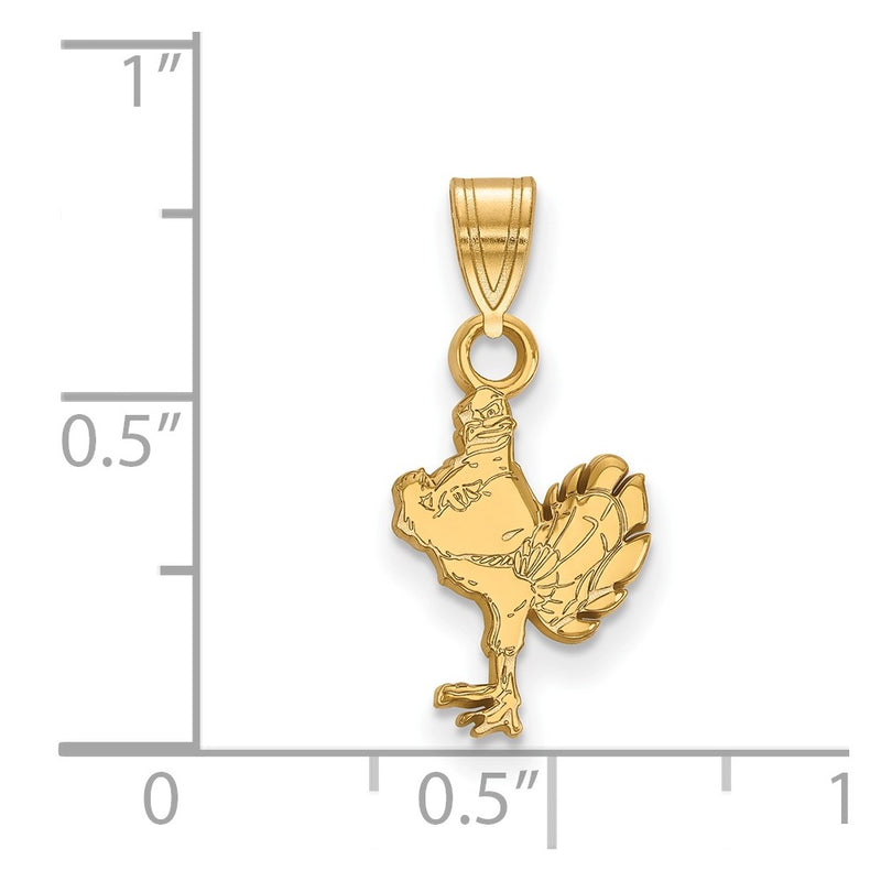 14K Yellow Gold Logoart Virginia Tech Hokiebird Small Pendant
