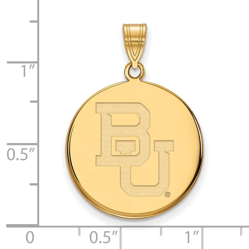 14K Yellow Gold Logoart Baylor University Bears Large Disc Pendant