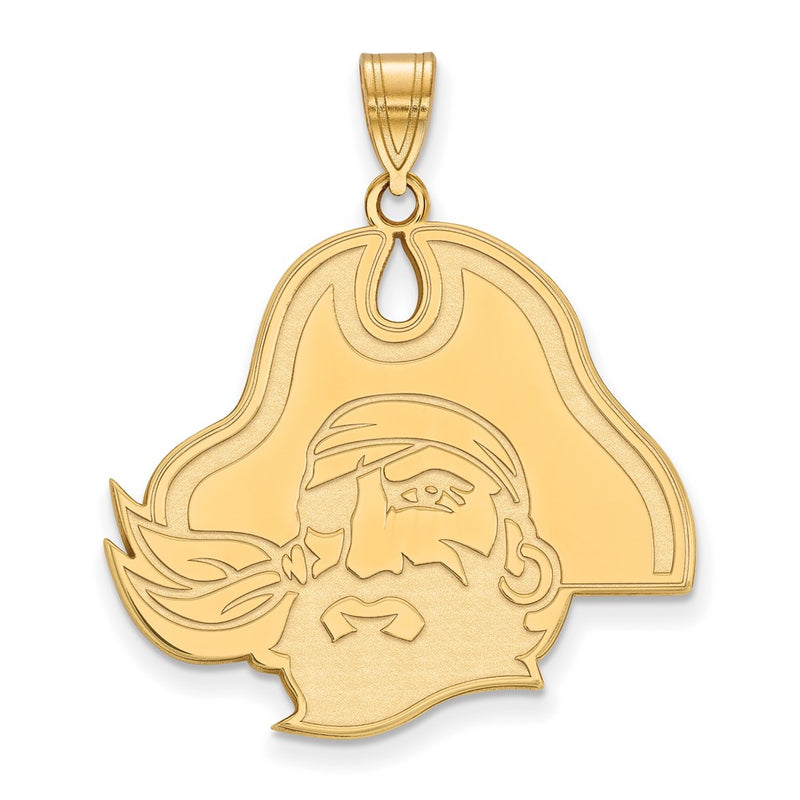 Gold Plated Sterling Silver Logoart East Carolina University Pirate Extra Large Pendant