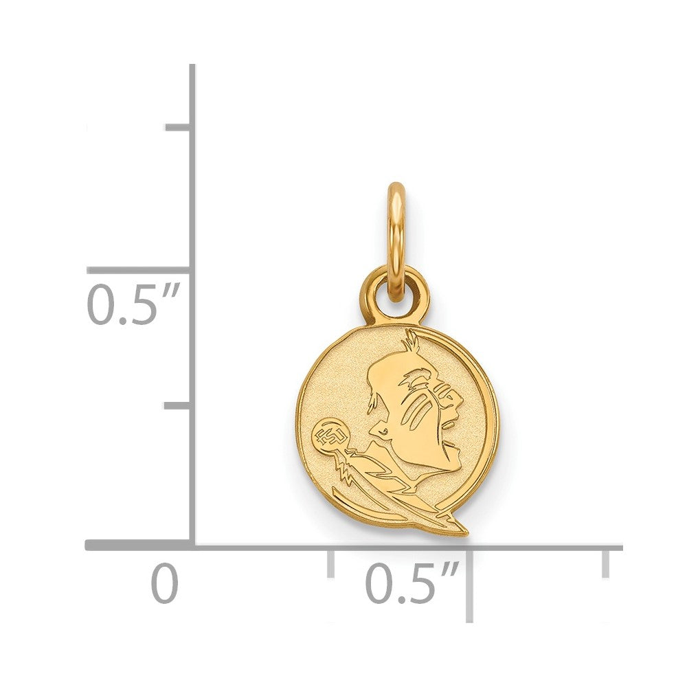 14K Yellow Gold Logoart Florida State University Seminole Extra Small Pendant