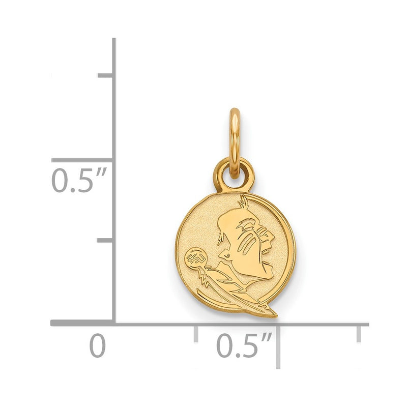 10K Yellow Gold Logoart Florida State University Seminole Extra Small Pendant