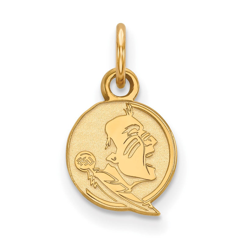 Gold Plated Sterling Silver Logoart Florida State University Seminole Extra Small Pendant