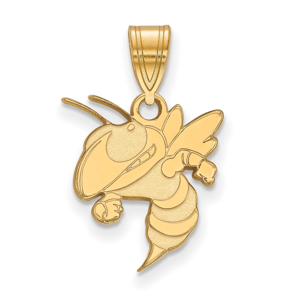 Gold Plated Sterling Silver Logoart Georgia Institute Of Technology Yellow Jacket Medium Pendant