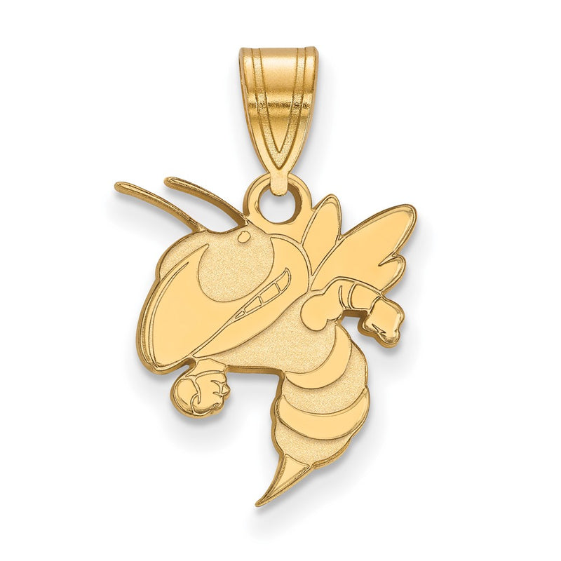 Gold Plated Sterling Silver Logoart Georgia Institute Of Technology Yellow Jacket Medium Pendant