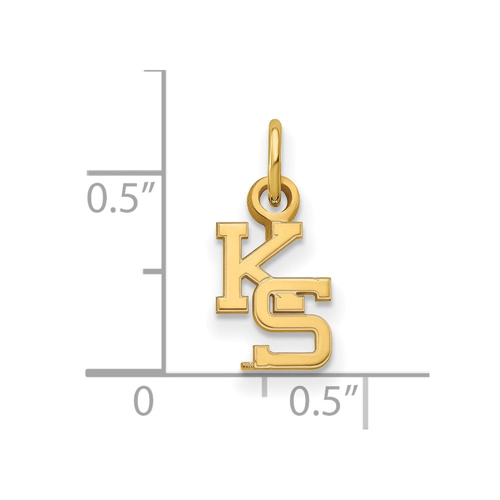 14K Yellow Gold Logoart Kansas State University K S Extra Small Pendant