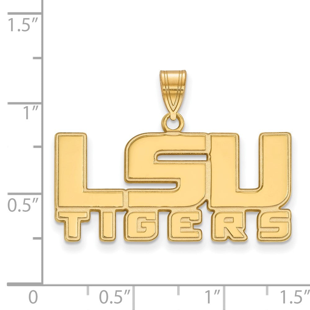 Gold Plated Sterling Silver Logoart Louisiana State University L S U Tigers Medium Pendant