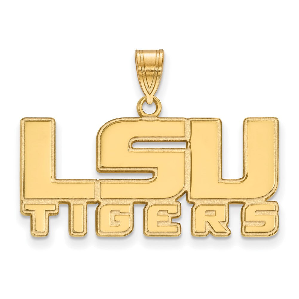 Gold Plated Sterling Silver Logoart Louisiana State University L S U Tigers Medium Pendant