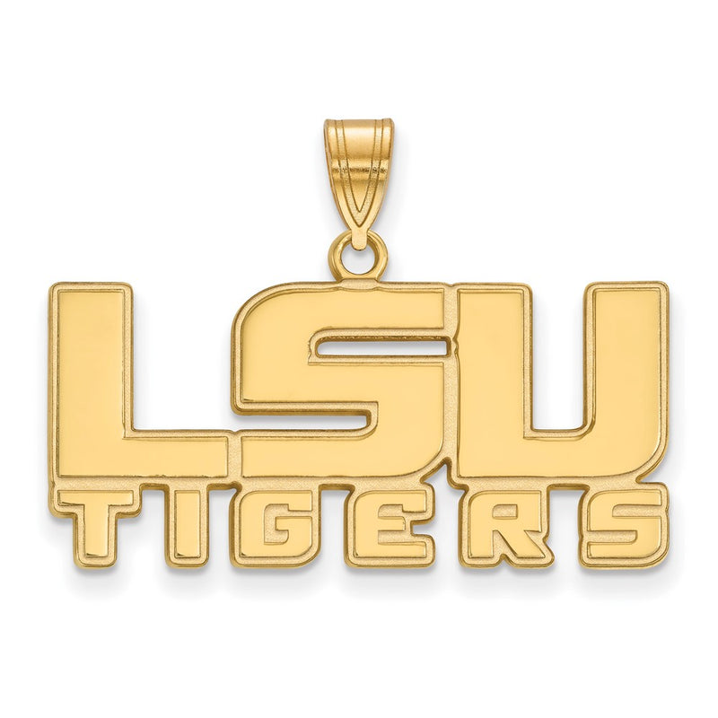 Gold Plated Sterling Silver Logoart Louisiana State University L S U Tigers Medium Pendant