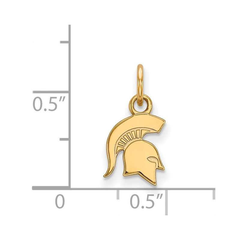 14K Yellow Gold Logoart Michigan State University Spartan Extra Small Pendant