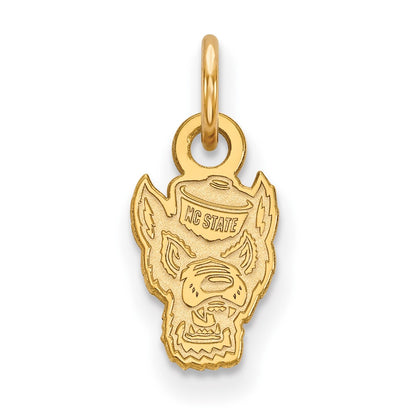 Gold Plated Sterling Silver Logoart North Carolina State University Wolf Extra Small Pendant