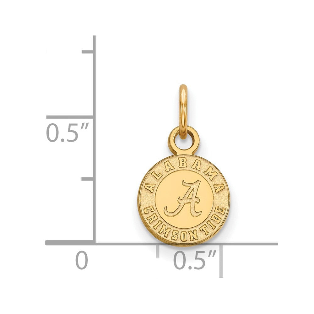 14K Yellow Gold Logoart University Of Alabama Crimson Tide Extra Small Disc Pendant