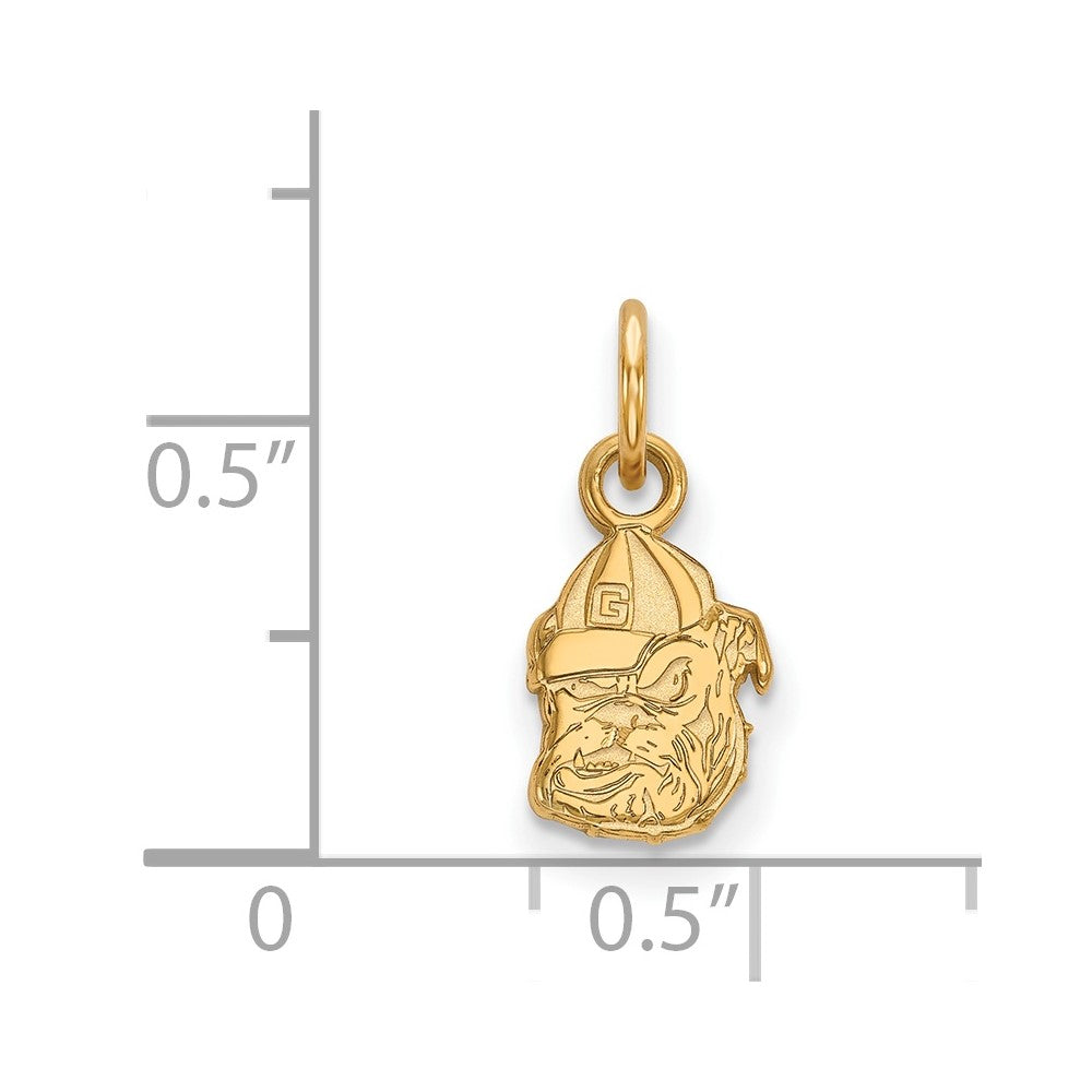 Gold Plated Sterling Silver Logoart University Of Georgia Bulldog Extra Small Pendant